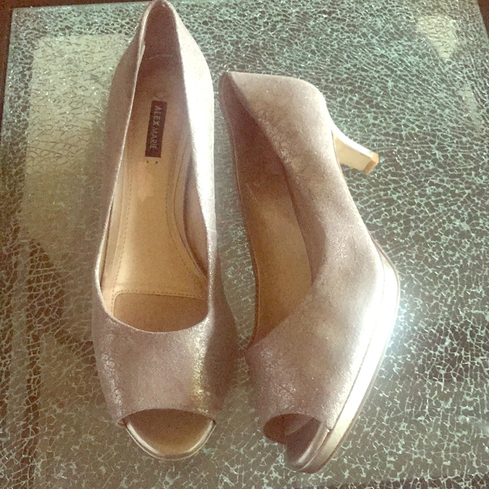 Alex Marie Pewter Open Toe Pump